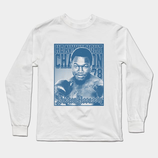 Larry Holmes Navy Long Sleeve T-Shirt by Bingung Mikir Nama Design